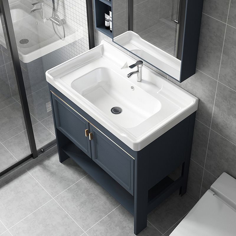 Glam Bathroom Sink Vanity Freestanding Single-Sink Bathroom Vanity Clearhalo 'Bathroom Remodel & Bathroom Fixtures' 'Bathroom Vanities' 'bathroom_vanities' 'Home Improvement' 'home_improvement' 'home_improvement_bathroom_vanities' 1200x1200_91fdaad7-4e87-48f8-a9e1-ec14460d38b4