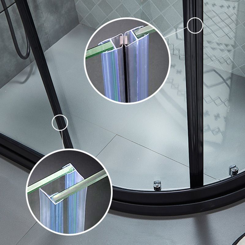 Framed Tempered Glass Shower Enclosure with Pedestal Half-Framed Shower Enclosure Clearhalo 'Bathroom Remodel & Bathroom Fixtures' 'Home Improvement' 'home_improvement' 'home_improvement_shower_stalls_enclosures' 'Shower Stalls & Enclosures' 'shower_stalls_enclosures' 'Showers & Bathtubs' 1200x1200_920d8d63-3197-4a04-bf45-3bf0c6a2d878