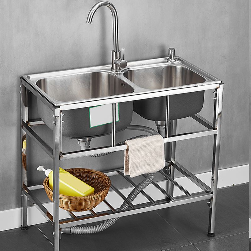 Modern Style Kitchen Sink Stainless Steel All-in-one Kitchen Sink with Frame Clearhalo 'Home Improvement' 'home_improvement' 'home_improvement_kitchen_sinks' 'Kitchen Remodel & Kitchen Fixtures' 'Kitchen Sinks & Faucet Components' 'Kitchen Sinks' 'kitchen_sinks' 1200x1200_924bc304-d58f-4844-a665-ed40989a02fc