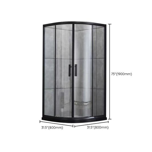 Tempered Glass Shower Stall with Fixed Panel Rounded Shower Stall Clearhalo 'Bathroom Remodel & Bathroom Fixtures' 'Home Improvement' 'home_improvement' 'home_improvement_shower_stalls_enclosures' 'Shower Stalls & Enclosures' 'shower_stalls_enclosures' 'Showers & Bathtubs' 1200x1200_92502e6f-303e-4e64-a44c-edcc4f81e668