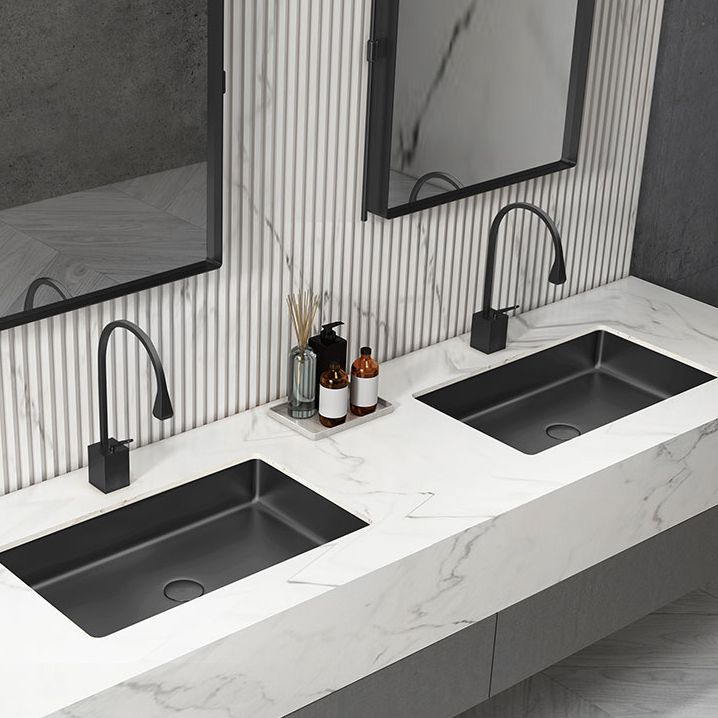 Modern Bathroom Sink Metal Rectangular Undermount Bathroom Sink with Pop-Up Drain Clearhalo 'Bathroom Remodel & Bathroom Fixtures' 'Bathroom Sinks & Faucet Components' 'Bathroom Sinks' 'bathroom_sink' 'Home Improvement' 'home_improvement' 'home_improvement_bathroom_sink' 1200x1200_925c72c4-69f0-453f-bd87-d3f16097be85