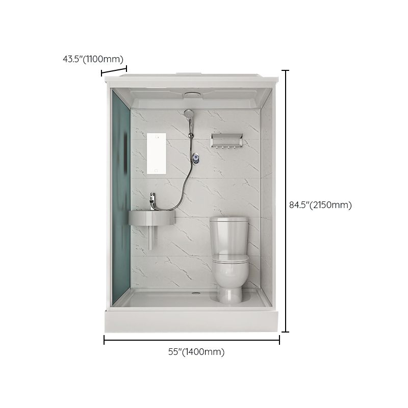 White Rectangle Shower Stall with Shower Base Tempered Glass Shower Stall Clearhalo 'Bathroom Remodel & Bathroom Fixtures' 'Home Improvement' 'home_improvement' 'home_improvement_shower_stalls_enclosures' 'Shower Stalls & Enclosures' 'shower_stalls_enclosures' 'Showers & Bathtubs' 1200x1200_92722e69-242c-4d2f-acdf-ebfae2d24403