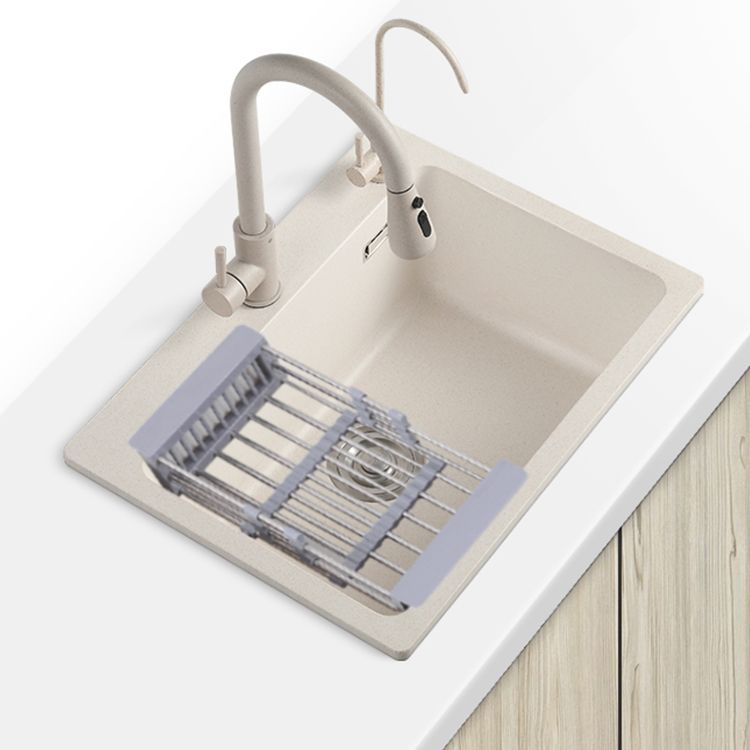 White Quartz Kitchen Sink Rectangle Single Bowl Sink with Basket Strainer Clearhalo 'Home Improvement' 'home_improvement' 'home_improvement_kitchen_sinks' 'Kitchen Remodel & Kitchen Fixtures' 'Kitchen Sinks & Faucet Components' 'Kitchen Sinks' 'kitchen_sinks' 1200x1200_9274c808-21ca-4579-aa90-65af7ed0a33b