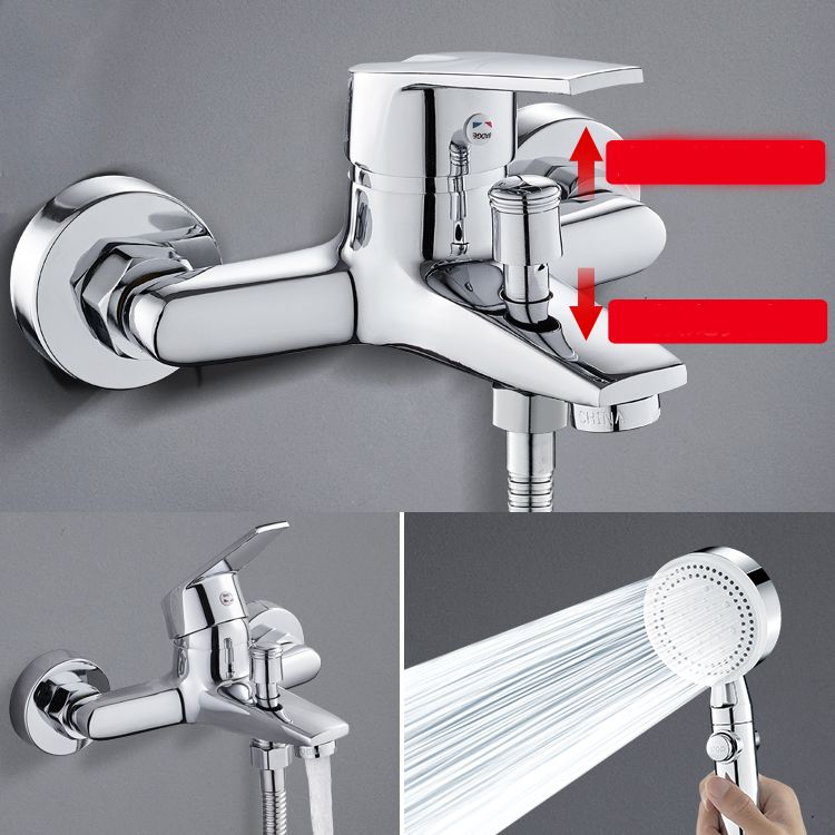 Contemporary Wall Mounted Bathroom Faucet Lever Handles 2 Hole Faucets Brass Faucet Clearhalo 'Bathroom Remodel & Bathroom Fixtures' 'Bathroom Sink Faucets' 'Bathroom Sinks & Faucet Components' 'bathroom_sink_faucets' 'Home Improvement' 'home_improvement' 'home_improvement_bathroom_sink_faucets' 1200x1200_927a9797-0de4-4665-876f-2535cbd2f395