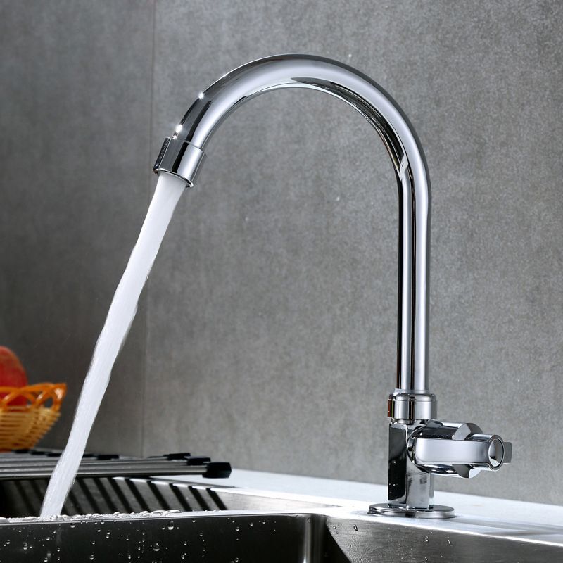 Contemporary Single Handle Faucet Standard Kitchen Faucet Pull down 1-Hold Water Filler Clearhalo 'Home Improvement' 'home_improvement' 'home_improvement_kitchen_faucets' 'Kitchen Faucets' 'Kitchen Remodel & Kitchen Fixtures' 'Kitchen Sinks & Faucet Components' 'kitchen_faucets' 1200x1200_927af14b-0856-4c05-aa38-cccf35b6a63b
