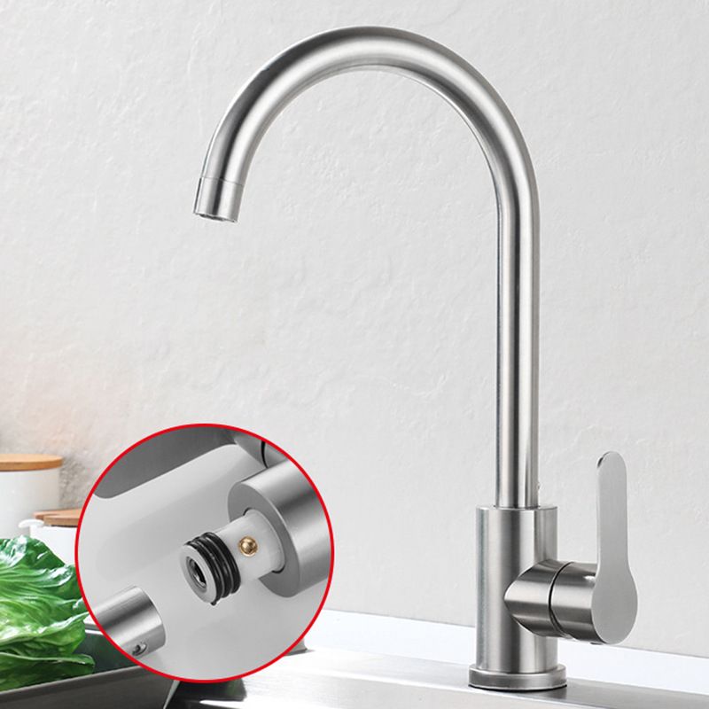 Modern 1-Handle Faucet 1-Hole Gooseneck Stainless Steel Touchless Faucet Clearhalo 'Home Improvement' 'home_improvement' 'home_improvement_kitchen_faucets' 'Kitchen Faucets' 'Kitchen Remodel & Kitchen Fixtures' 'Kitchen Sinks & Faucet Components' 'kitchen_faucets' 1200x1200_9281ea16-90cb-440c-98ca-e19fb15f00a6