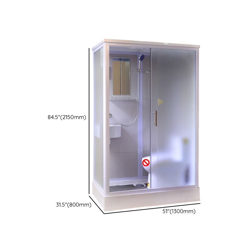White Framed Frosted Rectangle Shower Stall with Base and Fixed Panel Clearhalo 'Bathroom Remodel & Bathroom Fixtures' 'Home Improvement' 'home_improvement' 'home_improvement_shower_stalls_enclosures' 'Shower Stalls & Enclosures' 'shower_stalls_enclosures' 'Showers & Bathtubs' 1200x1200_9282a9ba-f584-407c-ab05-d27f3c5d9215