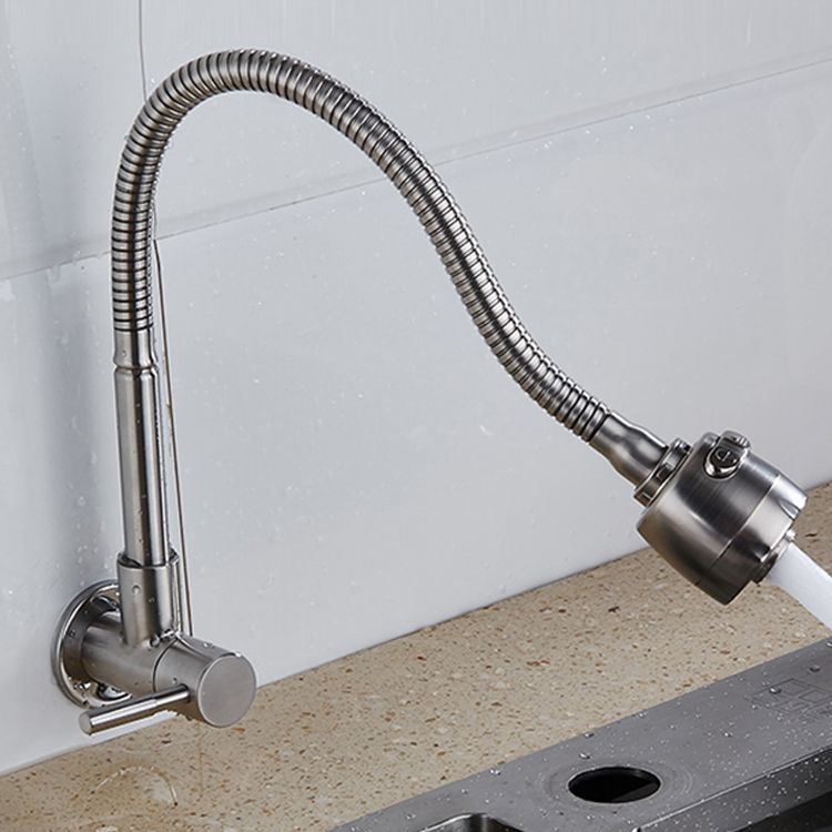 Contemporary Style Bar Faucet Metal Wall-mounted Kitchen Faucet Clearhalo 'Home Improvement' 'home_improvement' 'home_improvement_kitchen_faucets' 'Kitchen Faucets' 'Kitchen Remodel & Kitchen Fixtures' 'Kitchen Sinks & Faucet Components' 'kitchen_faucets' 1200x1200_9287689f-2feb-4873-a4b9-b548e69c862a