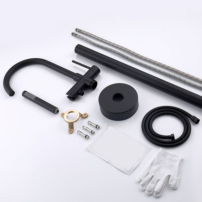 Brass Freestanding Tub Filler with Water Inlet Pipe Floor Mounted Bathroom Faucet Clearhalo 'Bathroom Remodel & Bathroom Fixtures' 'Bathtub Faucets' 'bathtub_faucets' 'Home Improvement' 'home_improvement' 'home_improvement_bathtub_faucets' 1200x1200_92969298-83ec-4cbd-940e-2f7b27c3d500