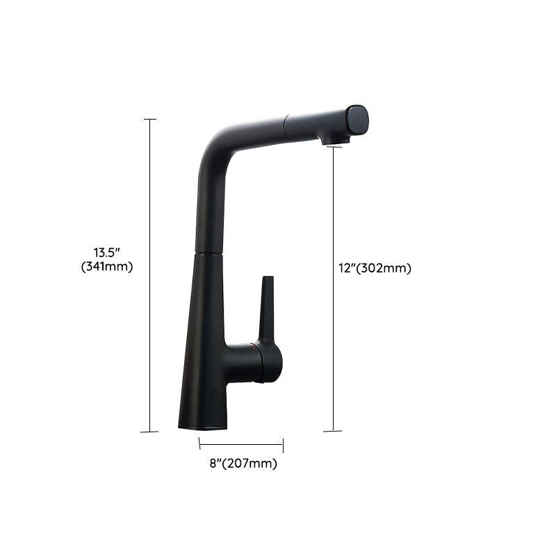 Modern Style Bar Faucet Copper Lever Handle Gooseneck Bar Faucet in Black Clearhalo 'Home Improvement' 'home_improvement' 'home_improvement_kitchen_faucets' 'Kitchen Faucets' 'Kitchen Remodel & Kitchen Fixtures' 'Kitchen Sinks & Faucet Components' 'kitchen_faucets' 1200x1200_92a19ff3-6baf-4cdc-906b-f754a61f1d4d