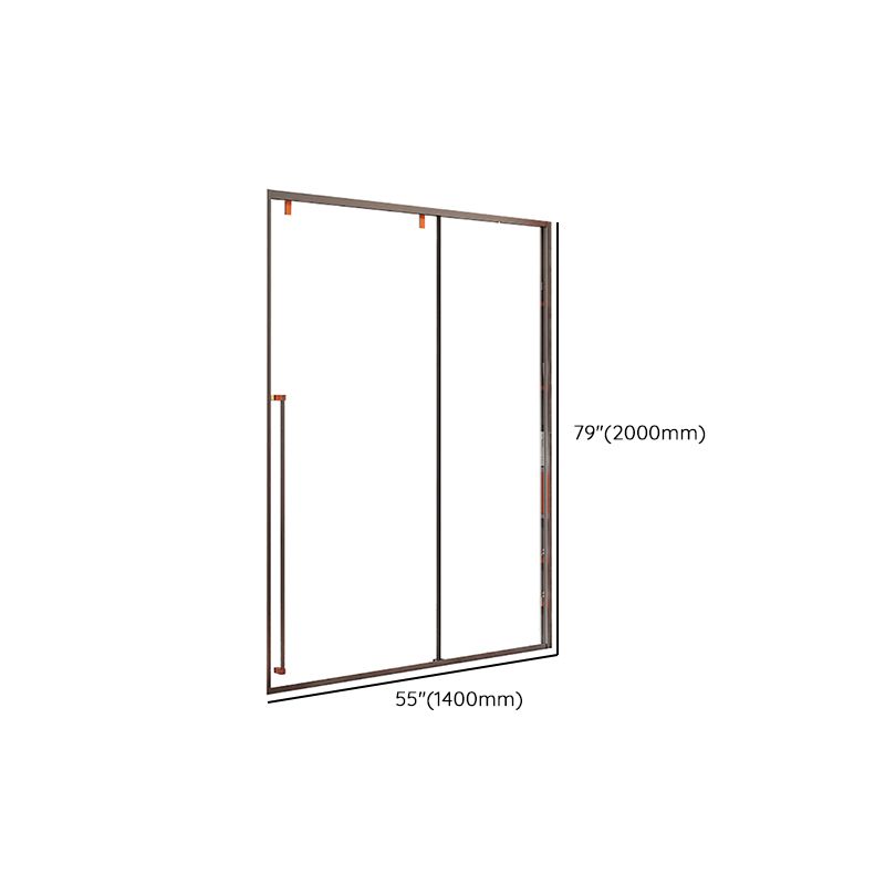 Silver Semi Frameless Shower Doors Single Sliding Shower Bath Door Clearhalo 'Bathroom Remodel & Bathroom Fixtures' 'Home Improvement' 'home_improvement' 'home_improvement_shower_tub_doors' 'Shower and Tub Doors' 'shower_tub_doors' 'Showers & Bathtubs' 1200x1200_92a51010-7f08-41b9-acc9-100e20bff238