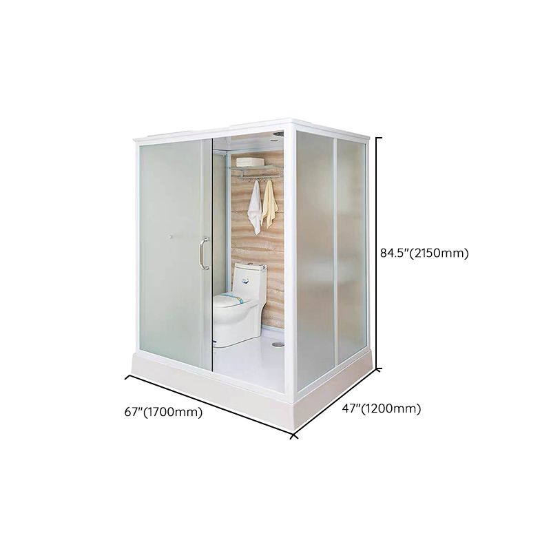 Framed Single Sliding Shower Kit Rectangle Frosted Shower Stall Clearhalo 'Bathroom Remodel & Bathroom Fixtures' 'Home Improvement' 'home_improvement' 'home_improvement_shower_stalls_enclosures' 'Shower Stalls & Enclosures' 'shower_stalls_enclosures' 'Showers & Bathtubs' 1200x1200_92afdf71-a7a3-40f0-90e6-cf53b9ce504a