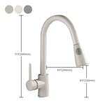 1-Hole Kitchen Faucet Pull down Sprayer Kitchen Faucet with Single Lever Handle Clearhalo 'Home Improvement' 'home_improvement' 'home_improvement_kitchen_faucets' 'Kitchen Faucets' 'Kitchen Remodel & Kitchen Fixtures' 'Kitchen Sinks & Faucet Components' 'kitchen_faucets' 1200x1200_92caf162-79ff-4fa7-83c3-1d1ee4858300