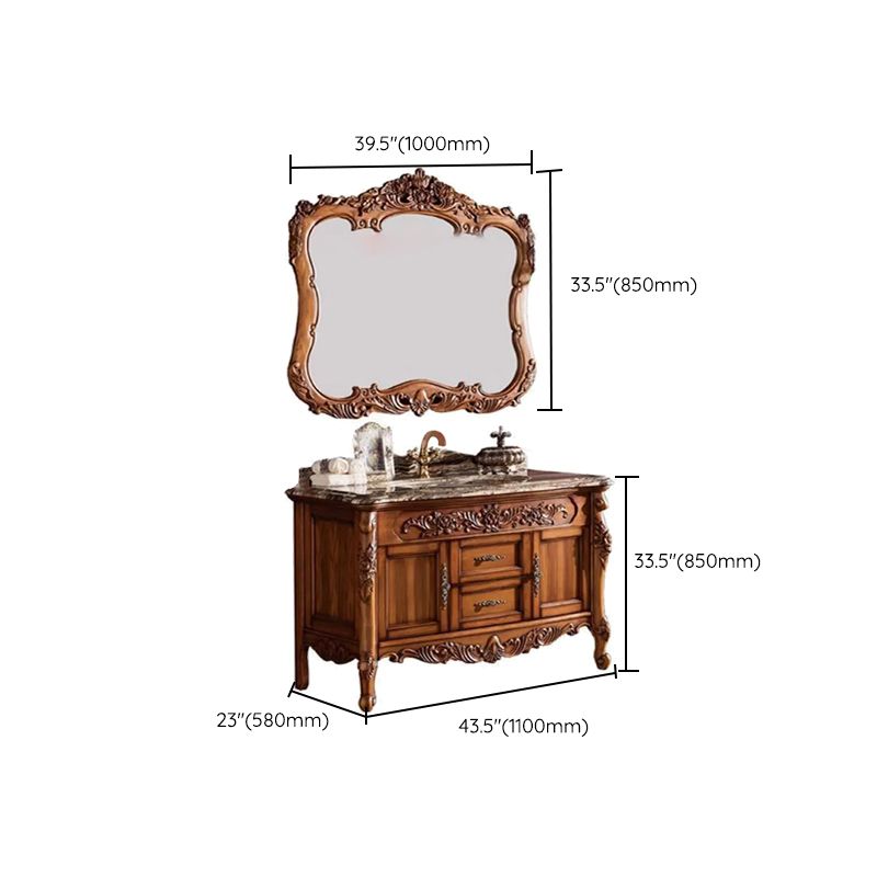 Freestanding Bathroom Vanity Set 2 Doors Single Sink Glam Drawers Vanity with Mirror Clearhalo 'Bathroom Remodel & Bathroom Fixtures' 'Bathroom Vanities' 'bathroom_vanities' 'Home Improvement' 'home_improvement' 'home_improvement_bathroom_vanities' 1200x1200_92d7f9d0-b1fd-4e1e-886e-397d7f8c8291
