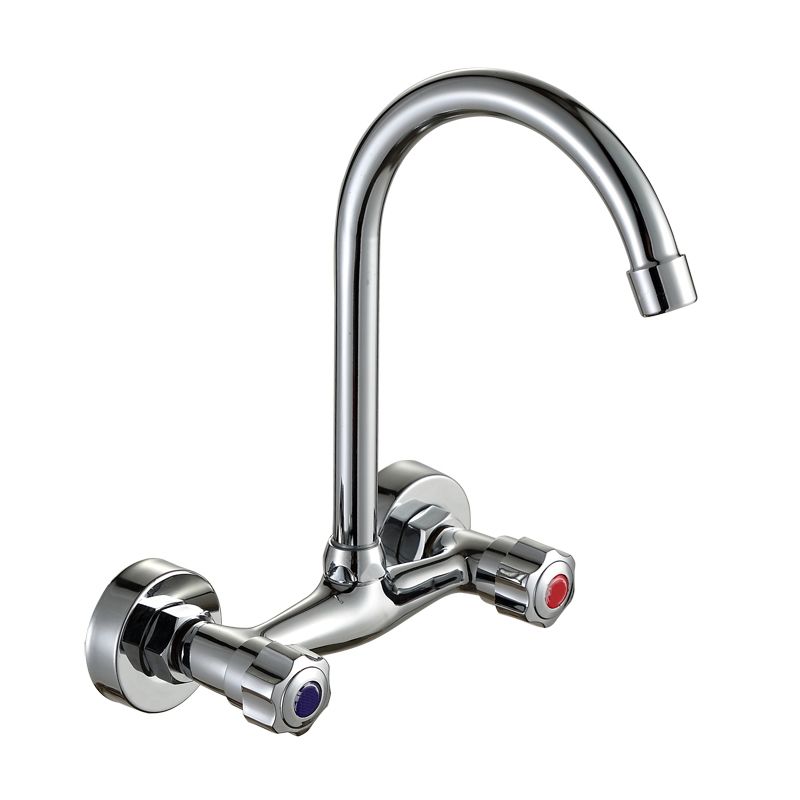 Contemporary Two Handles Kitchen Faucet Pull-down Metal Wall-mounted Faucet Clearhalo 'Home Improvement' 'home_improvement' 'home_improvement_kitchen_faucets' 'Kitchen Faucets' 'Kitchen Remodel & Kitchen Fixtures' 'Kitchen Sinks & Faucet Components' 'kitchen_faucets' 1200x1200_92dcdfd1-394e-4056-b385-3da7ca85d40a