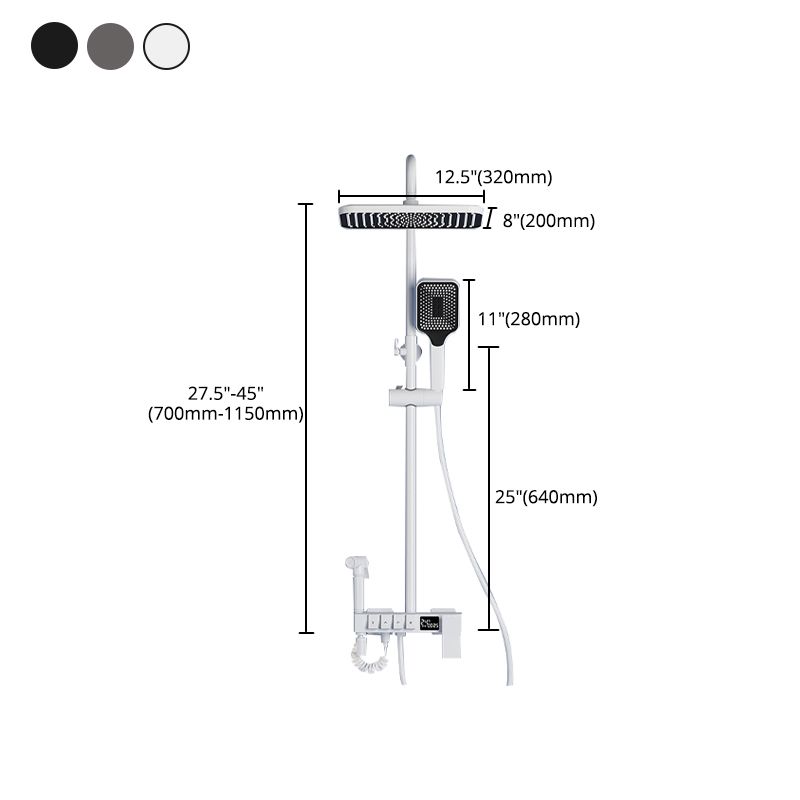 Modern Shower Trim Brass Thermostatic Adjustable Shower Head Wall Mounted Shower Set Clearhalo 'Bathroom Remodel & Bathroom Fixtures' 'Home Improvement' 'home_improvement' 'home_improvement_shower_faucets' 'Shower Faucets & Systems' 'shower_faucets' 'Showers & Bathtubs Plumbing' 'Showers & Bathtubs' 1200x1200_92e71352-4e56-4ca0-a3ab-bbf04b03336e