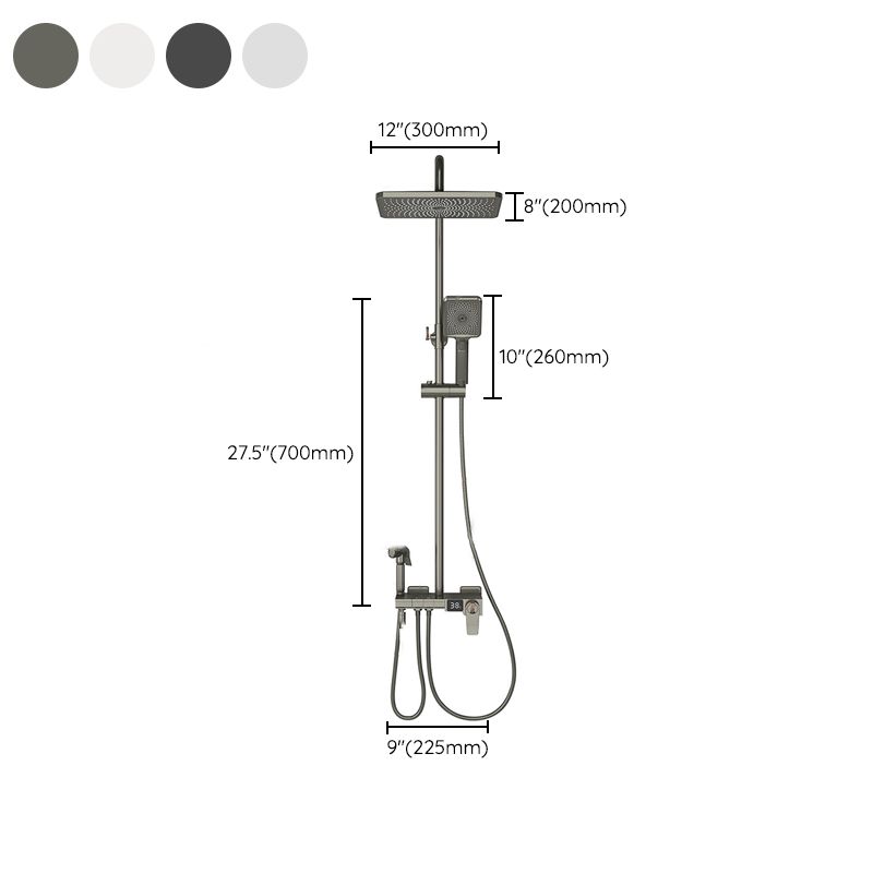 Modern Brass Shower System Adjustable Spray Pattern Shower Set - Clearhalo
