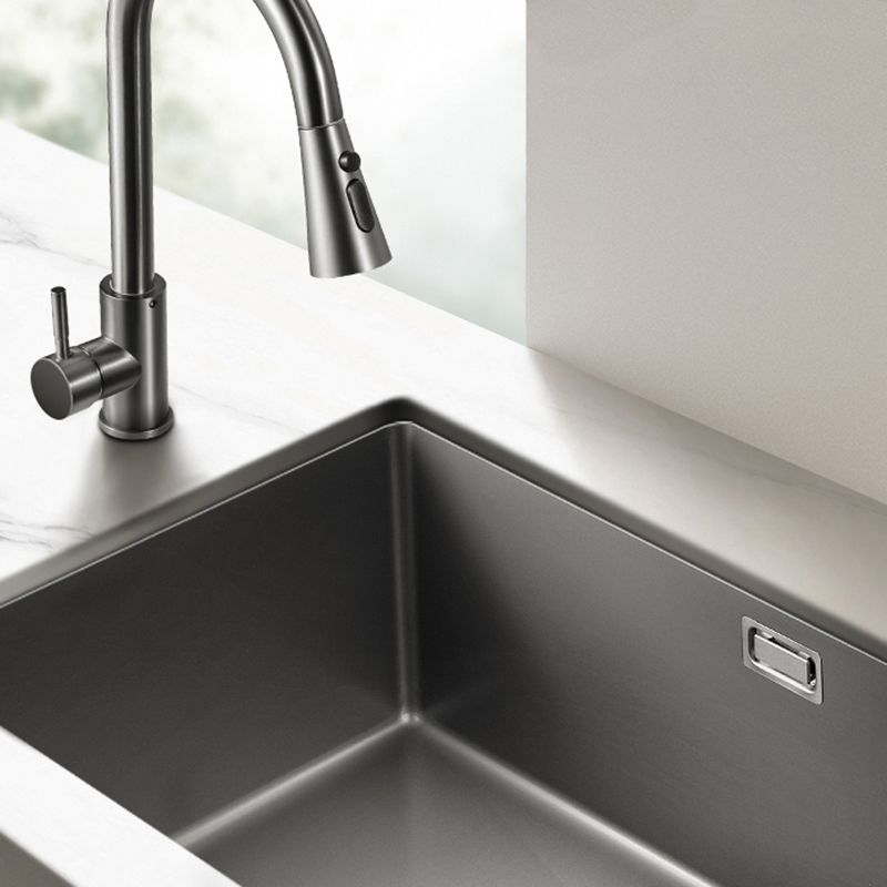 Modern Style Kitchen Sink Stainless Steel 1 Holes Kitchen Sink with Soap Dispenser Clearhalo 'Home Improvement' 'home_improvement' 'home_improvement_kitchen_sinks' 'Kitchen Remodel & Kitchen Fixtures' 'Kitchen Sinks & Faucet Components' 'Kitchen Sinks' 'kitchen_sinks' 1200x1200_92eaebc9-2ac1-43b8-add5-36afb9a2d461