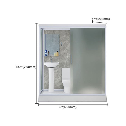 Frosted Tempered Glass Shower Enclosure Rectangle Shower Enclosure Clearhalo 'Bathroom Remodel & Bathroom Fixtures' 'Home Improvement' 'home_improvement' 'home_improvement_shower_stalls_enclosures' 'Shower Stalls & Enclosures' 'shower_stalls_enclosures' 'Showers & Bathtubs' 1200x1200_92f66ccd-0ab3-47ee-8978-0d5b756f6d47