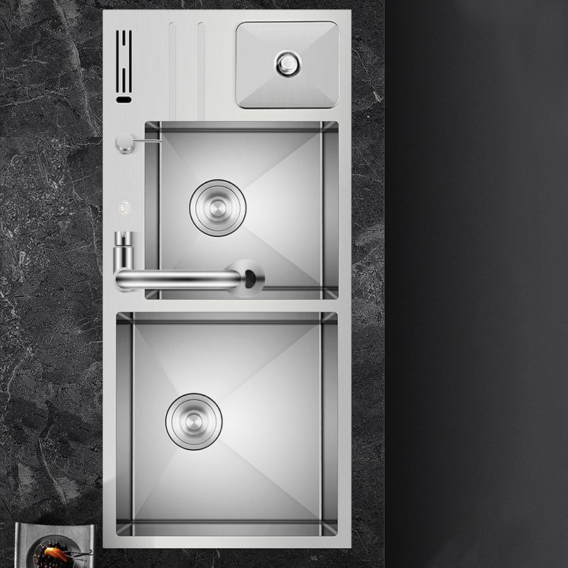 Modern Style Kitchen Sink Dirt Resistant Drop-In Sink with Drain Strainer Kit Clearhalo 'Home Improvement' 'home_improvement' 'home_improvement_kitchen_sinks' 'Kitchen Remodel & Kitchen Fixtures' 'Kitchen Sinks & Faucet Components' 'Kitchen Sinks' 'kitchen_sinks' 1200x1200_93115de5-8a65-484c-bd8f-6138a9edf6ae