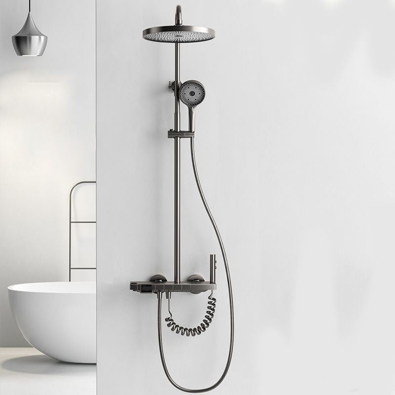Modern Shower Head Combo Solid Color Slide Bar Included Tub and Shower Faucet Clearhalo 'Bathroom Remodel & Bathroom Fixtures' 'Home Improvement' 'home_improvement' 'home_improvement_shower_faucets' 'Shower Faucets & Systems' 'shower_faucets' 'Showers & Bathtubs Plumbing' 'Showers & Bathtubs' 1200x1200_9319db74-d56e-4f7b-97bf-51aa22a56c95