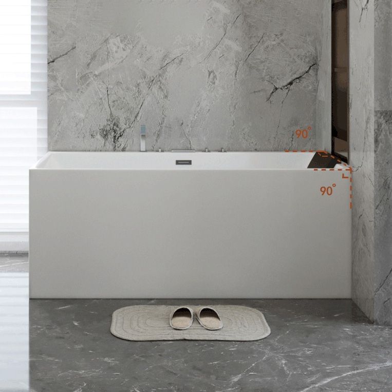 Modern Freestanding Rectangular Bath Acrylic White Soaking Bathtub Clearhalo 'Bathroom Remodel & Bathroom Fixtures' 'Bathtubs' 'Home Improvement' 'home_improvement' 'home_improvement_bathtubs' 'Showers & Bathtubs' 1200x1200_93245c0a-5287-4339-9ae0-2c813799a6c5