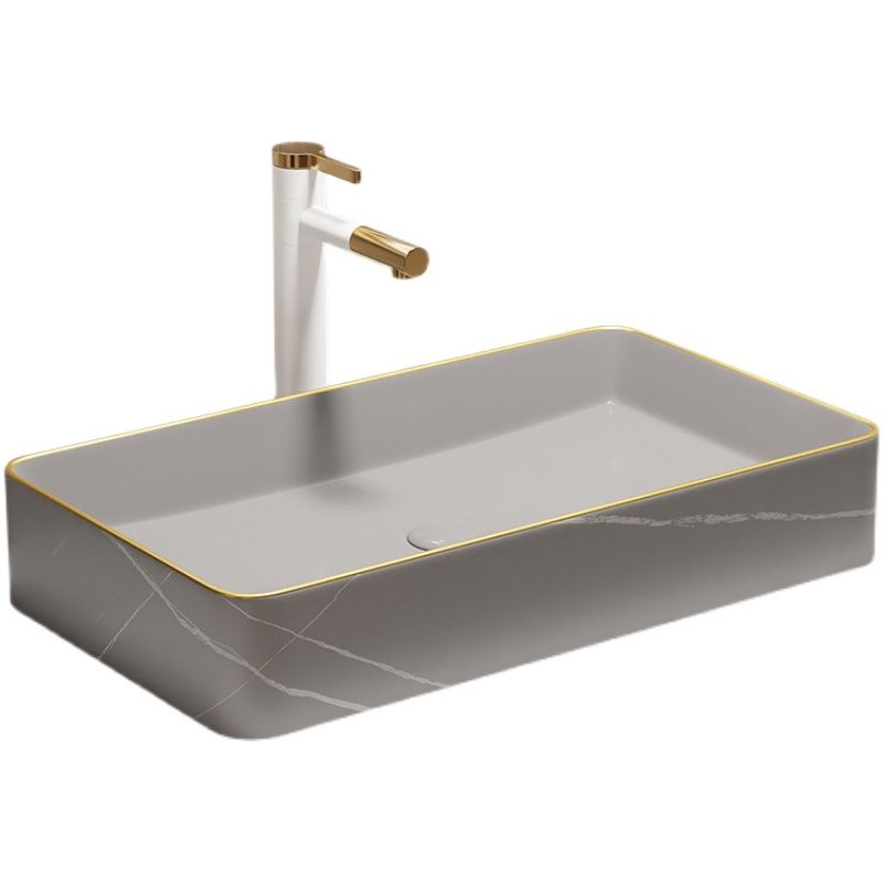 Rectangular Trough Sink Modern Simple Porcelain Trough Bathroom Sink ...
