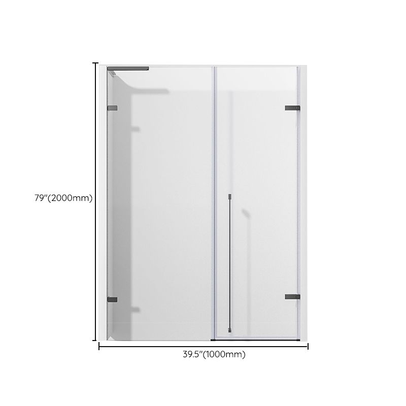 Transparent Glass Shower Door Simple One-line Hinged Shower Bath Door Clearhalo 'Bathroom Remodel & Bathroom Fixtures' 'Home Improvement' 'home_improvement' 'home_improvement_shower_tub_doors' 'Shower and Tub Doors' 'shower_tub_doors' 'Showers & Bathtubs' 1200x1200_933aacaf-7e0b-4678-a582-89b47a5ed814