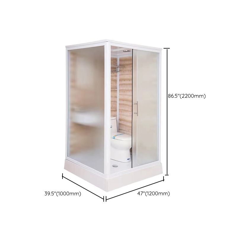 White Rectangular Shower Stall Tempered Glass Shower Enclosure without toilet Clearhalo 'Bathroom Remodel & Bathroom Fixtures' 'Home Improvement' 'home_improvement' 'home_improvement_shower_stalls_enclosures' 'Shower Stalls & Enclosures' 'shower_stalls_enclosures' 'Showers & Bathtubs' 1200x1200_934b293a-b388-4840-9ee1-ee558391b591