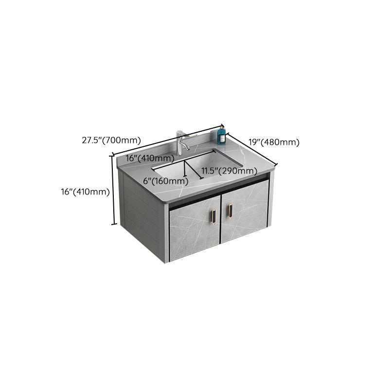Modern Metal Sink Vanity Wood Wall Mount Faucet Included Bathroom Vanity Clearhalo 'Bathroom Remodel & Bathroom Fixtures' 'Bathroom Vanities' 'bathroom_vanities' 'Home Improvement' 'home_improvement' 'home_improvement_bathroom_vanities' 1200x1200_934c9600-1cd5-4180-aaa4-39791ed41132