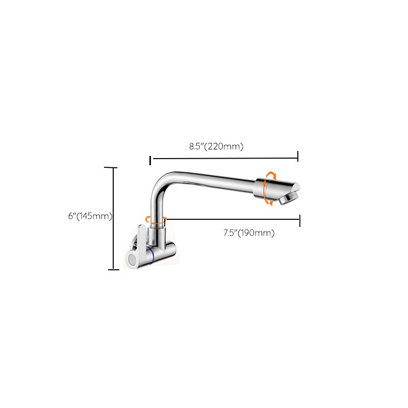 Contemporary Single Handle Kitchen Faucet 1 Hold Bar Faucet with No Sensor Clearhalo 'Home Improvement' 'home_improvement' 'home_improvement_kitchen_faucets' 'Kitchen Faucets' 'Kitchen Remodel & Kitchen Fixtures' 'Kitchen Sinks & Faucet Components' 'kitchen_faucets' 1200x1200_934cdb6a-1516-47ea-a47d-917020af9005