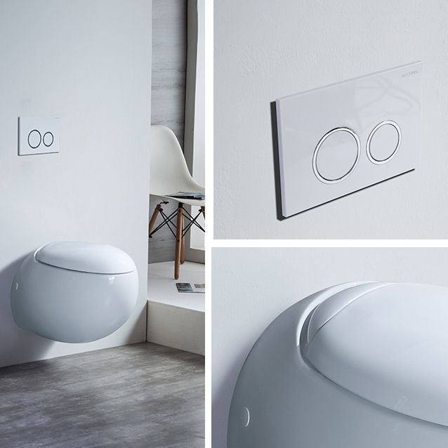 Contemporary Flush Toilet Round One Piece Toilet Wall Mount Porcelain Toilet Clearhalo 'Bathroom Remodel & Bathroom Fixtures' 'Home Improvement' 'home_improvement' 'home_improvement_toilets' 'Toilets & Bidets' 'Toilets' 1200x1200_9361e129-191b-4992-9311-088477e096ea