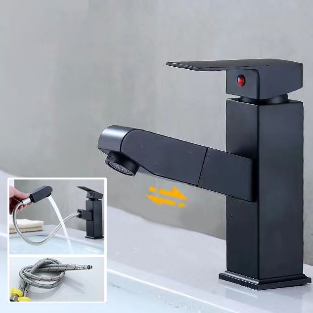 Lever Handle Faucet Contemporary Pull-out Faucet for Bathroom Clearhalo 'Bathroom Remodel & Bathroom Fixtures' 'Bathroom Sink Faucets' 'Bathroom Sinks & Faucet Components' 'bathroom_sink_faucets' 'Home Improvement' 'home_improvement' 'home_improvement_bathroom_sink_faucets' 1200x1200_937d6c25-fbdb-442d-af20-e251ea53040f