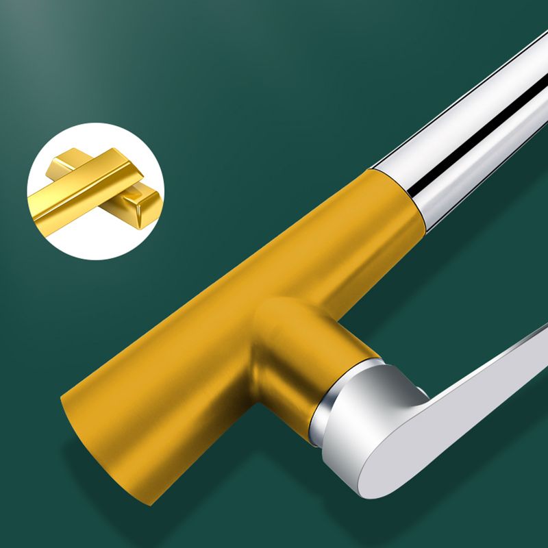 Modern Style Kitchen Faucet Copper Lever Handle Gooseneck Kitchen Faucet Clearhalo 'Home Improvement' 'home_improvement' 'home_improvement_kitchen_faucets' 'Kitchen Faucets' 'Kitchen Remodel & Kitchen Fixtures' 'Kitchen Sinks & Faucet Components' 'kitchen_faucets' 1200x1200_93933f0d-59d7-4483-ae1f-a67bdfc6d927