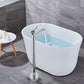 Floor Mounted Metal Freestanding Tub Filler Swivel Low Arc Freestanding Faucet Clearhalo 'Bathroom Remodel & Bathroom Fixtures' 'Bathtub Faucets' 'bathtub_faucets' 'Home Improvement' 'home_improvement' 'home_improvement_bathtub_faucets' 1200x1200_93a9a717-7846-4d62-9098-ca7cc8d2b607