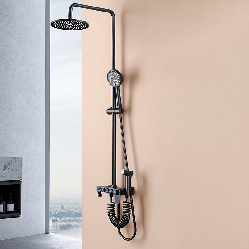 Modern Style Shower System Copper Spot Resist Rectangle Wall Mounted Shower System Clearhalo 'Bathroom Remodel & Bathroom Fixtures' 'Home Improvement' 'home_improvement' 'home_improvement_shower_faucets' 'Shower Faucets & Systems' 'shower_faucets' 'Showers & Bathtubs Plumbing' 'Showers & Bathtubs' 1200x1200_93b3a217-ea23-4de2-bf9d-9e6e52ef763d
