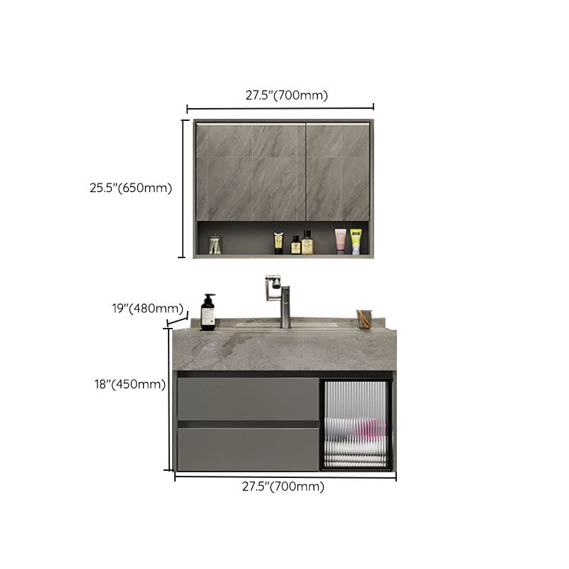 Grey Wall Mount Wood Bathroom Vanity Set with Mirror Included Clearhalo 'Bathroom Remodel & Bathroom Fixtures' 'Bathroom Vanities' 'bathroom_vanities' 'Home Improvement' 'home_improvement' 'home_improvement_bathroom_vanities' 1200x1200_93b71143-edd1-42bd-8699-0514f69de1ff