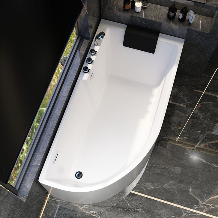 Corner Modern Acrylic Bathtub Soaking White Back to Wall Bath Clearhalo 'Bathroom Remodel & Bathroom Fixtures' 'Bathtubs' 'Home Improvement' 'home_improvement' 'home_improvement_bathtubs' 'Showers & Bathtubs' 1200x1200_93be962a-4b06-4f37-80e4-5ccff056393b