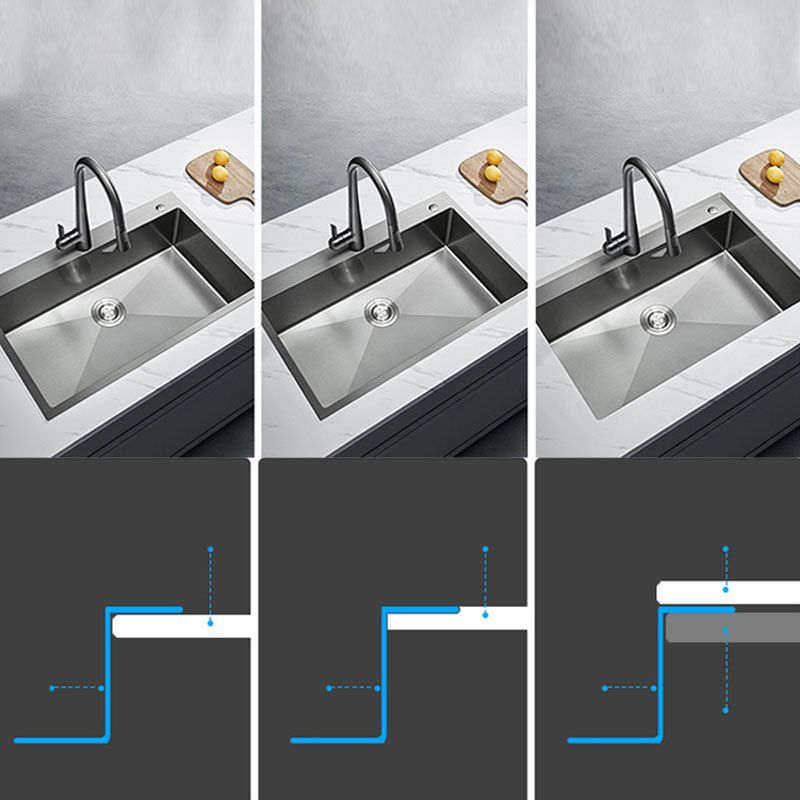 Contemporary Style Kitchen Sink Stainless Steel Kitchen Sink with Basket Strainer Clearhalo 'Home Improvement' 'home_improvement' 'home_improvement_kitchen_sinks' 'Kitchen Remodel & Kitchen Fixtures' 'Kitchen Sinks & Faucet Components' 'Kitchen Sinks' 'kitchen_sinks' 1200x1200_93df1b7e-b0e8-487e-b868-c21fb13797e8
