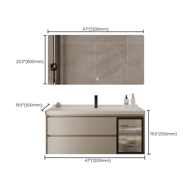 2 Drawers Vanity Wood Frame Wall Mount Rectangle Single Sink Bathroom Vanity with Mirror Clearhalo 'Bathroom Remodel & Bathroom Fixtures' 'Bathroom Vanities' 'bathroom_vanities' 'Home Improvement' 'home_improvement' 'home_improvement_bathroom_vanities' 1200x1200_93f740b9-9add-49a5-a0b5-c002d500885f