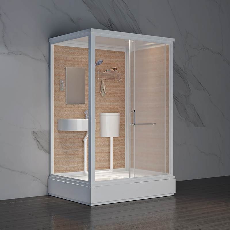 Rectangle Tempered Glass Shower Stall Frosted Semi-Frameless Shower Stall Clearhalo 'Bathroom Remodel & Bathroom Fixtures' 'Home Improvement' 'home_improvement' 'home_improvement_shower_stalls_enclosures' 'Shower Stalls & Enclosures' 'shower_stalls_enclosures' 'Showers & Bathtubs' 1200x1200_93fd79b5-2208-4fcc-b5ef-c879afd32cfb