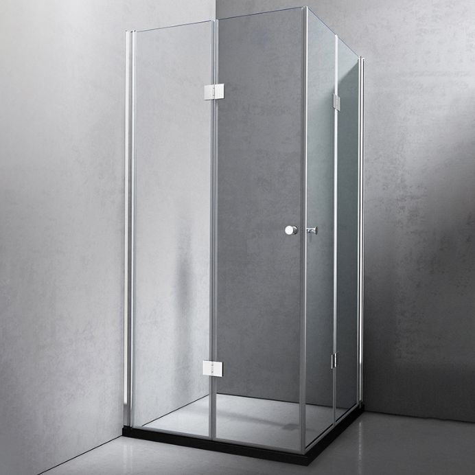Tempered Shower Bath Door Frameless Bi-Fold Scratch Resistant Shower Doors Clearhalo 'Bathroom Remodel & Bathroom Fixtures' 'Home Improvement' 'home_improvement' 'home_improvement_shower_tub_doors' 'Shower and Tub Doors' 'shower_tub_doors' 'Showers & Bathtubs' 1200x1200_9413c34f-0343-4bee-9366-bbddf76413c0