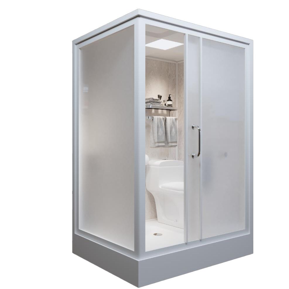 Rectangle Tempered Glass Shower Stall Semi-Frameless Shower Stall Clearhalo 'Bathroom Remodel & Bathroom Fixtures' 'Home Improvement' 'home_improvement' 'home_improvement_shower_stalls_enclosures' 'Shower Stalls & Enclosures' 'shower_stalls_enclosures' 'Showers & Bathtubs' 1200x1200_9431723c-ba48-41da-8591-0bb22a8eff57