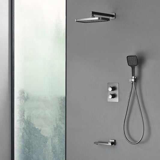 Modern Shower Head Combo Brass Temperature Control Wall Mounted Shower Combo Clearhalo 'Bathroom Remodel & Bathroom Fixtures' 'Home Improvement' 'home_improvement' 'home_improvement_shower_faucets' 'Shower Faucets & Systems' 'shower_faucets' 'Showers & Bathtubs Plumbing' 'Showers & Bathtubs' 1200x1200_943e2849-8dfe-498c-a545-c7a1c249d6cf