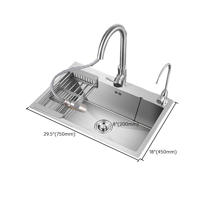 Modern Kitchen Bar Sink Stainless Steel with Basket Strainer Workstation Clearhalo 'Home Improvement' 'home_improvement' 'home_improvement_kitchen_sinks' 'Kitchen Remodel & Kitchen Fixtures' 'Kitchen Sinks & Faucet Components' 'Kitchen Sinks' 'kitchen_sinks' 1200x1200_9448a4ed-7023-44db-b0d8-948df5484f7d