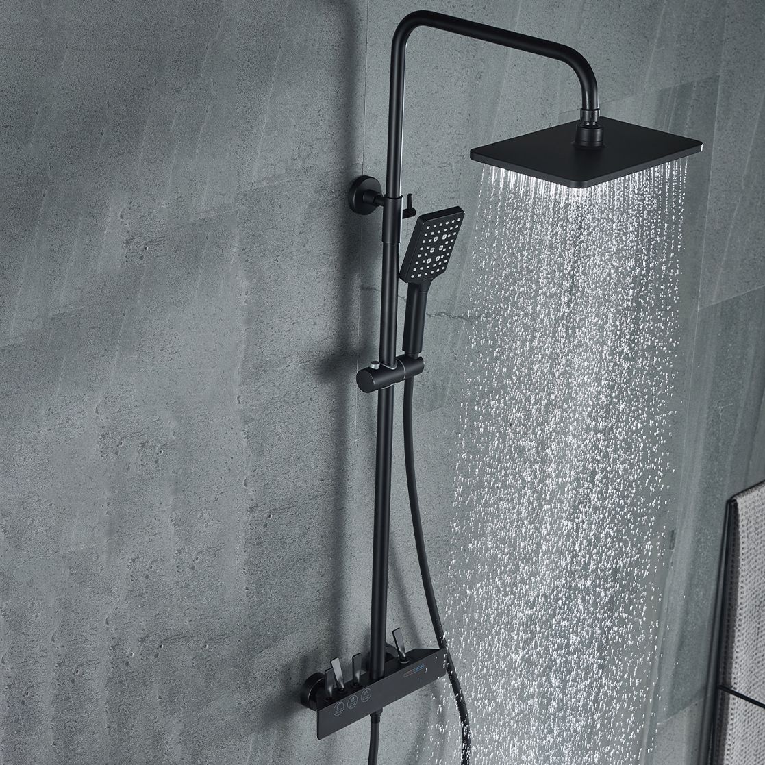 Modern Shower Trim Brass Slide Bar Included Adjustable Shower Head Shower System Clearhalo 'Bathroom Remodel & Bathroom Fixtures' 'Home Improvement' 'home_improvement' 'home_improvement_shower_faucets' 'Shower Faucets & Systems' 'shower_faucets' 'Showers & Bathtubs Plumbing' 'Showers & Bathtubs' 1200x1200_945016ca-3965-4189-ab14-f5a6299f2ed9