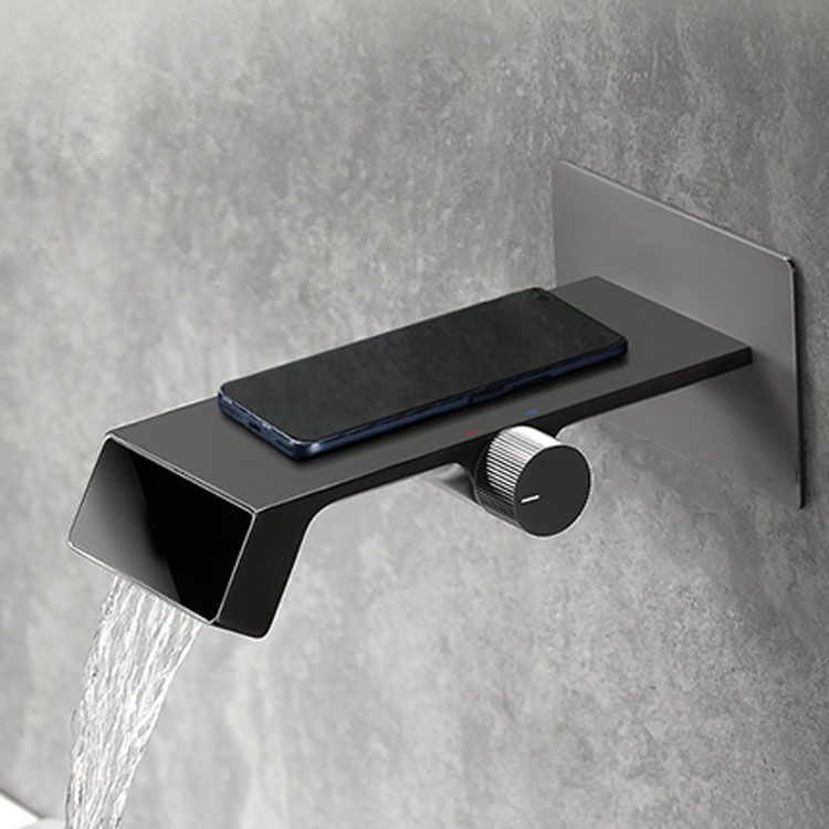 Modern Bathtub Faucet Wall-mounted Brass Digital Display Bathtub Faucet Clearhalo 'Bathroom Remodel & Bathroom Fixtures' 'Bathtub Faucets' 'bathtub_faucets' 'Home Improvement' 'home_improvement' 'home_improvement_bathtub_faucets' 1200x1200_9463c523-e380-44d0-92d3-3f9651d3f7f9