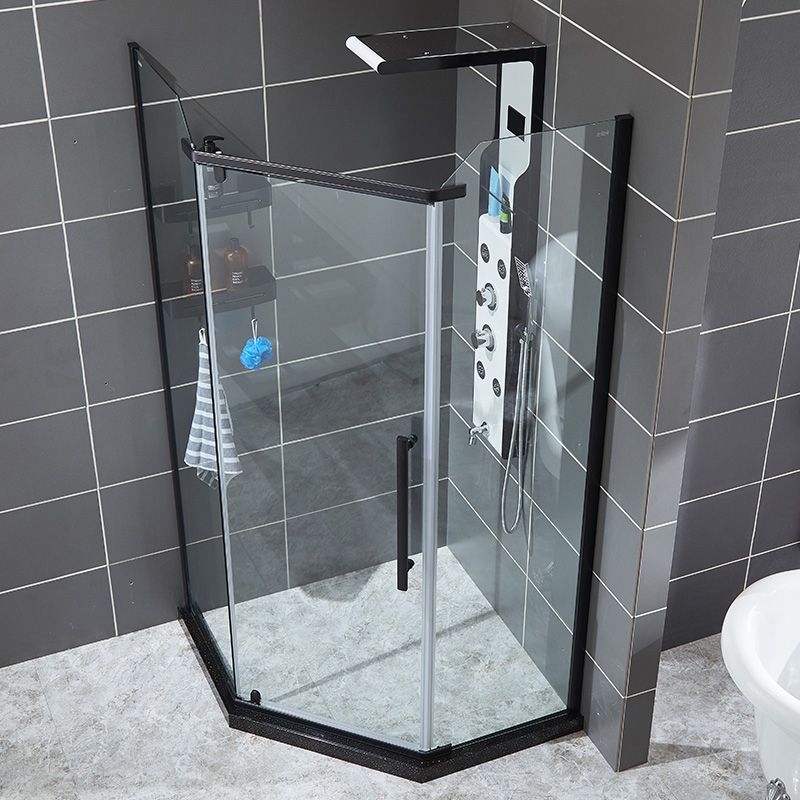 Neo-Angle Shower Kit Pivot Tempered Glass Corner Shower Kit with Fixed Panel Clearhalo 'Bathroom Remodel & Bathroom Fixtures' 'Home Improvement' 'home_improvement' 'home_improvement_shower_stalls_enclosures' 'Shower Stalls & Enclosures' 'shower_stalls_enclosures' 'Showers & Bathtubs' 1200x1200_94785e17-adf8-4076-8259-b9d67d7c51d4