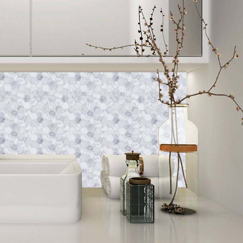 Peel and Stick Tile Waterproof Hexagonal Plastic Peel and Stick Tile for Shower Clearhalo 'Flooring 'Home Improvement' 'home_improvement' 'home_improvement_peel_stick_blacksplash' 'Peel & Stick Backsplash Tile' 'peel_stick_blacksplash' 'Walls & Ceilings' Walls and Ceiling' 1200x1200_948434fe-19cb-498c-b29f-63f25f590b66