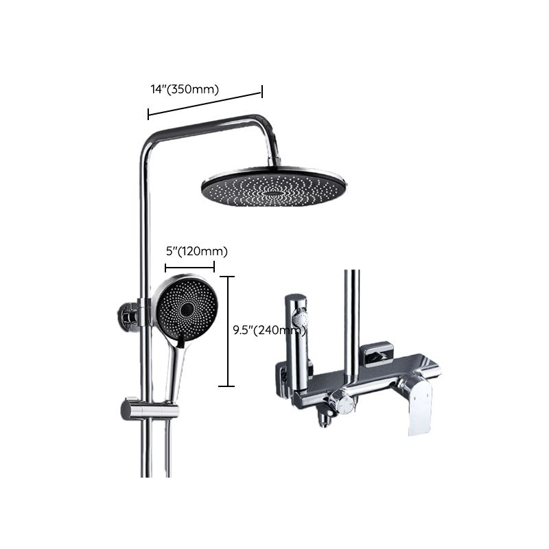 Temperature Control Shower System Valve Included Brass Wall Mounted Shower Combo Clearhalo 'Bathroom Remodel & Bathroom Fixtures' 'Home Improvement' 'home_improvement' 'home_improvement_shower_faucets' 'Shower Faucets & Systems' 'shower_faucets' 'Showers & Bathtubs Plumbing' 'Showers & Bathtubs' 1200x1200_949ac651-52fb-4a00-8814-78f984f11b79